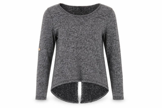 Front view of Izabel women’s black jumper, size UK 10