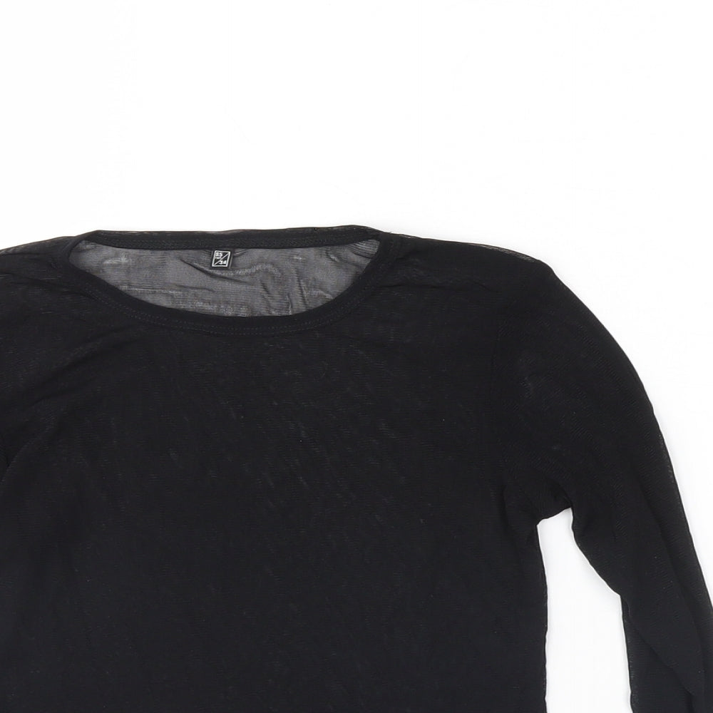 Womens UK Size 6 Preworn Black Basic Blouse