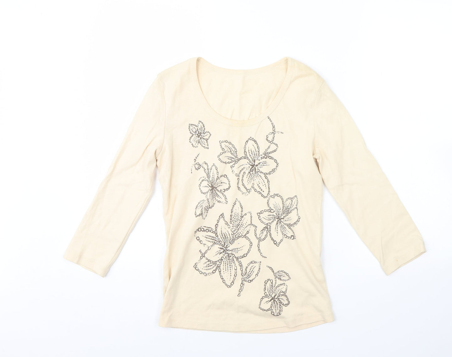 Womens UK Size 10 Preworn Beige Basic Blouse