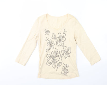 Womens UK Size 10 Preworn Beige Basic Blouse