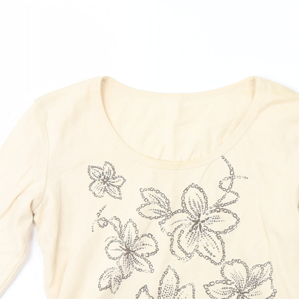 Womens UK Size 10 Preworn Beige Basic Blouse