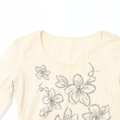 Womens UK Size 10 Preworn Beige Basic Blouse