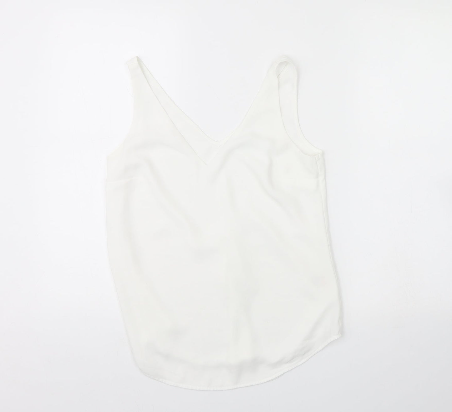 Womens UK Size 8 Oasis White Basic Tank