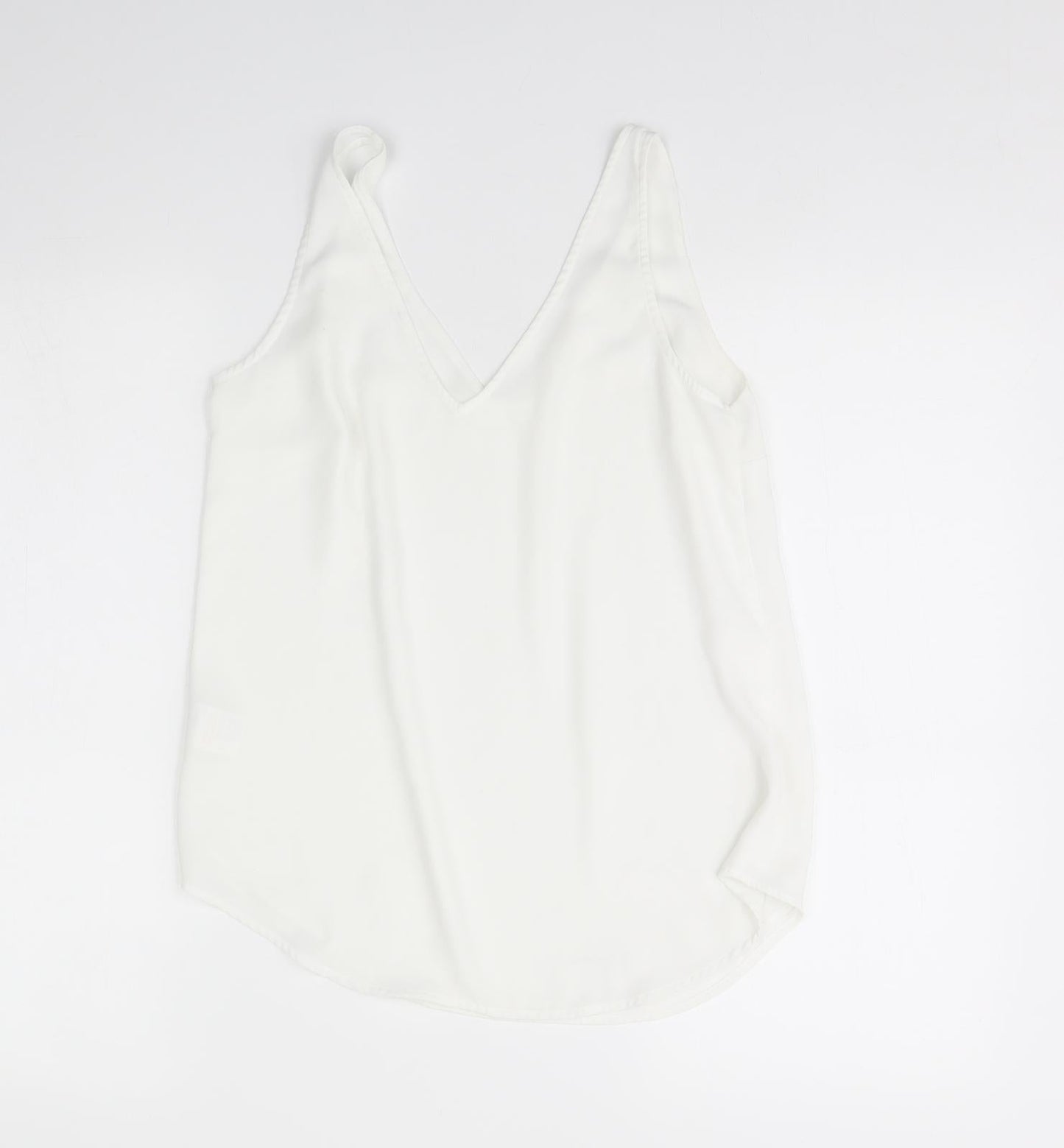 Womens UK Size 8 Oasis White Basic Tank