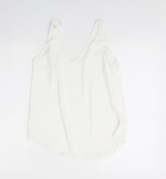 Womens UK Size 8 Oasis White Basic Tank