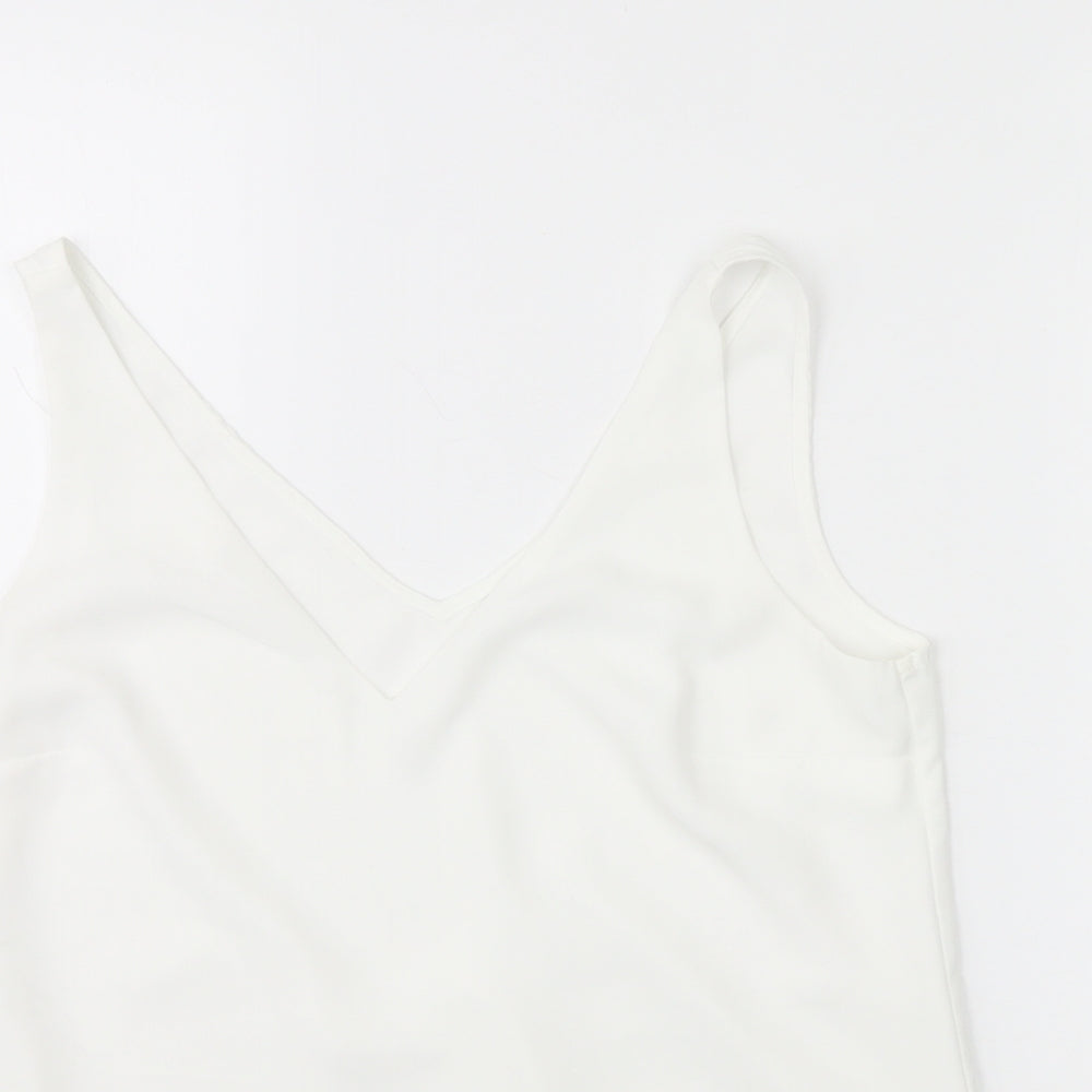 Womens UK Size 8 Oasis White Basic Tank