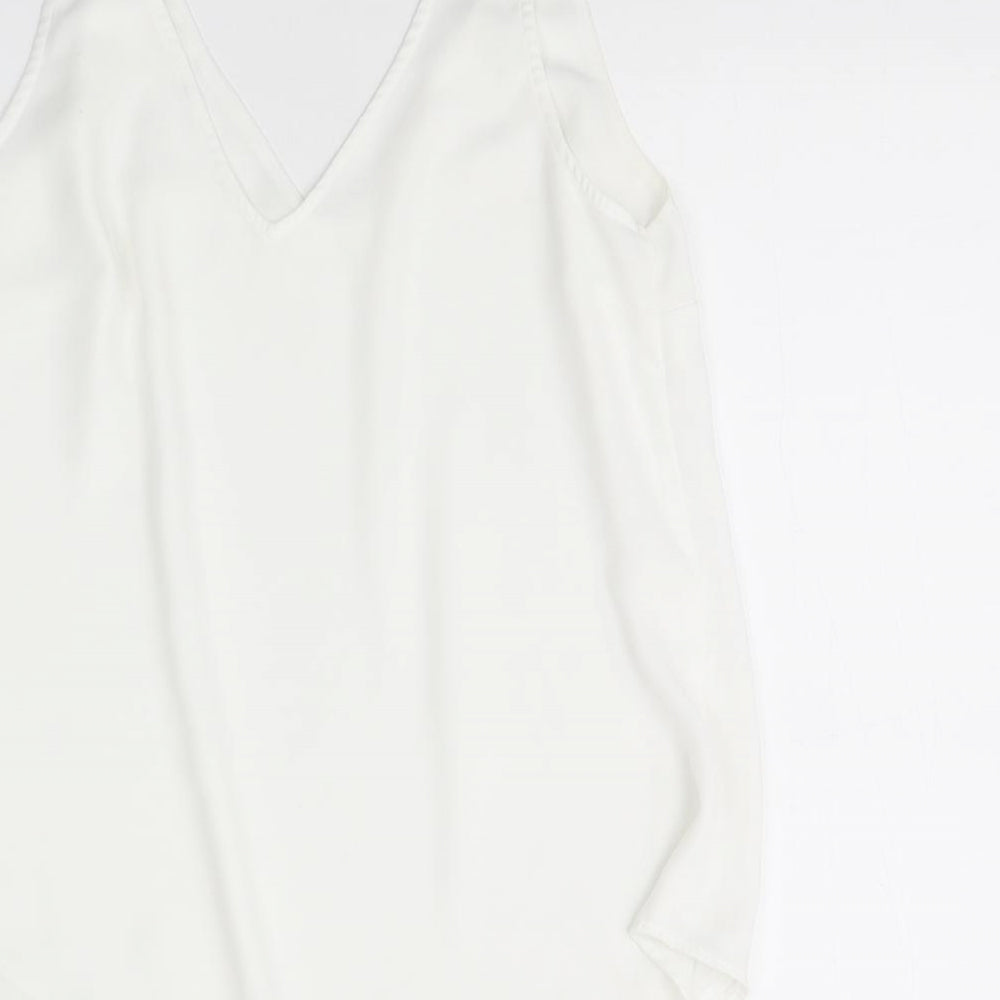 Womens UK Size 8 Oasis White Basic Tank
