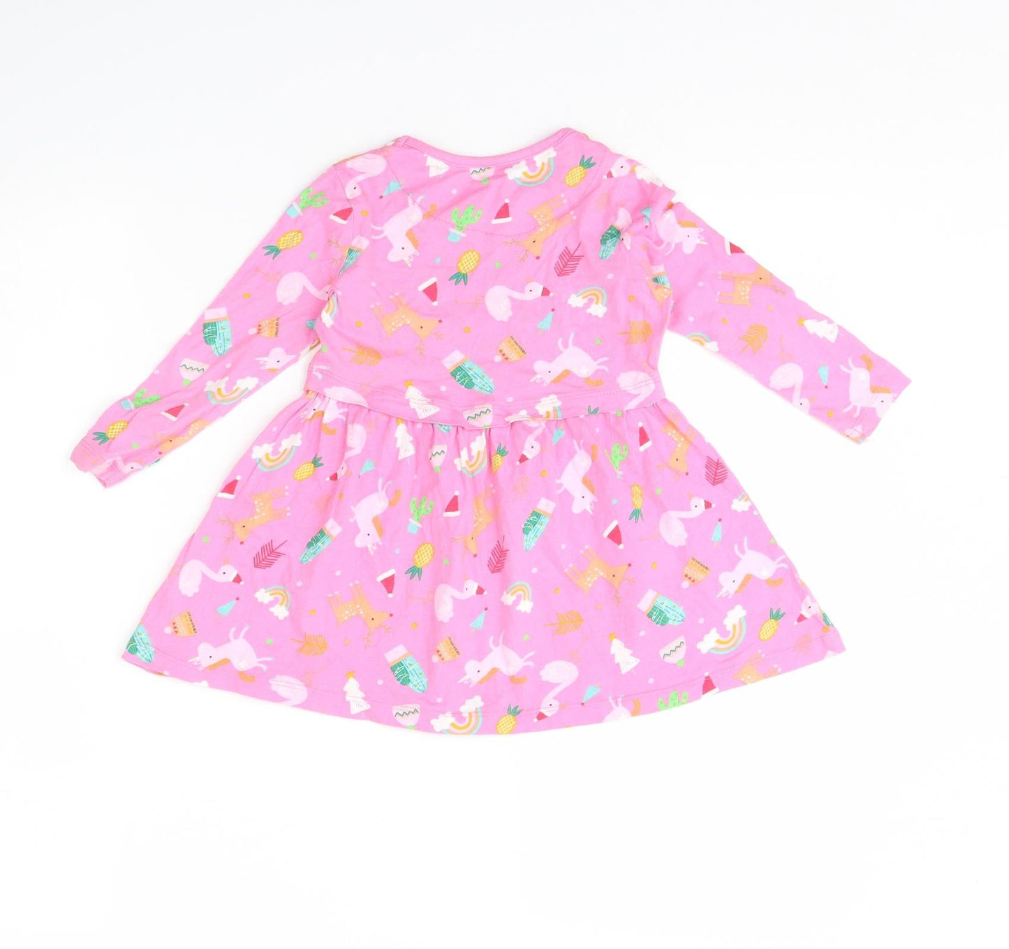 George Girls Pink Animal Print  Fit & Flare  Size 2 Years  - Unicorn