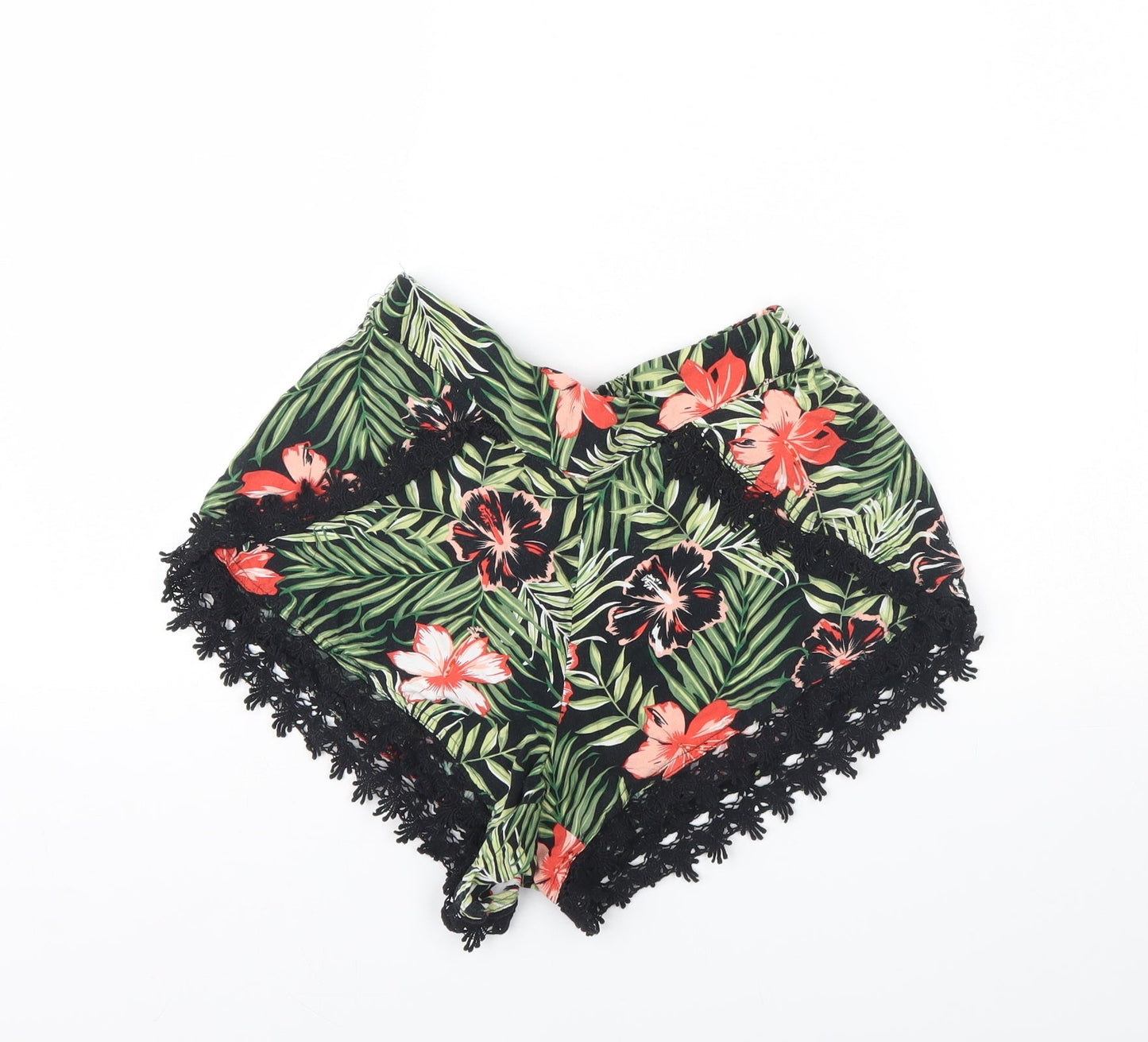 Peacocks Womens Green Floral  Bermuda Shorts Size 8