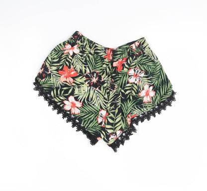 Peacocks Womens Green Floral  Bermuda Shorts Size 8