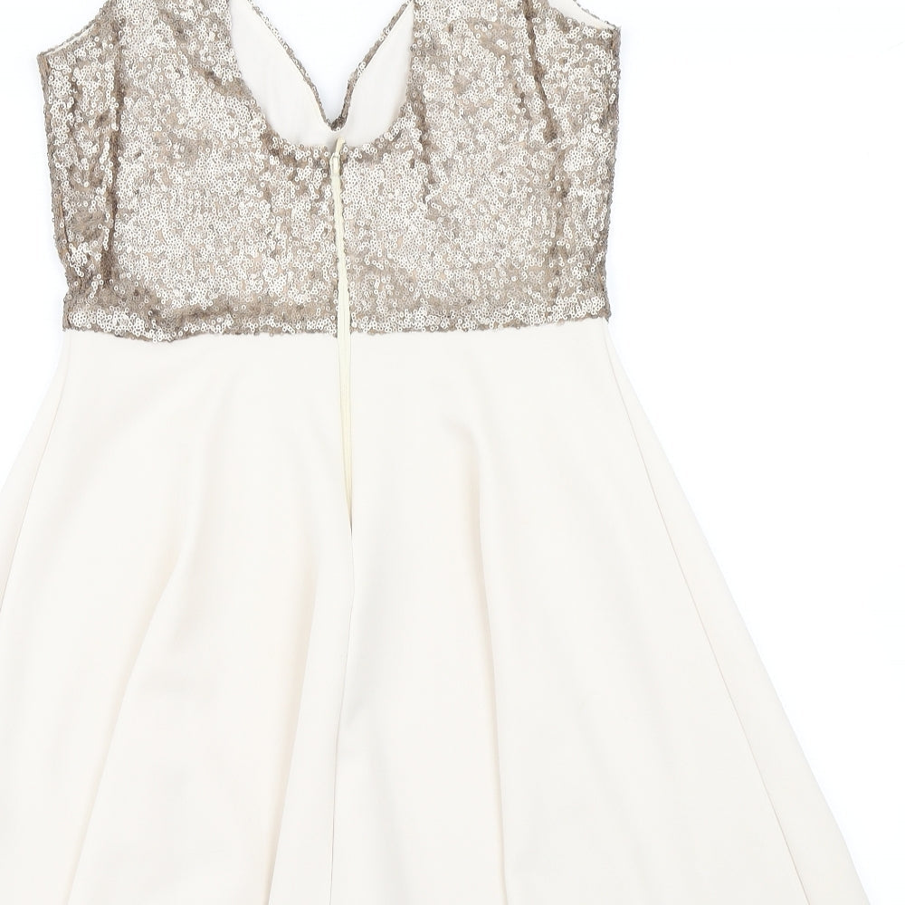 ASOS Womens Beige   Skater Dress  Size 10