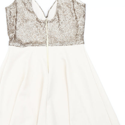 ASOS Womens Beige   Skater Dress  Size 10