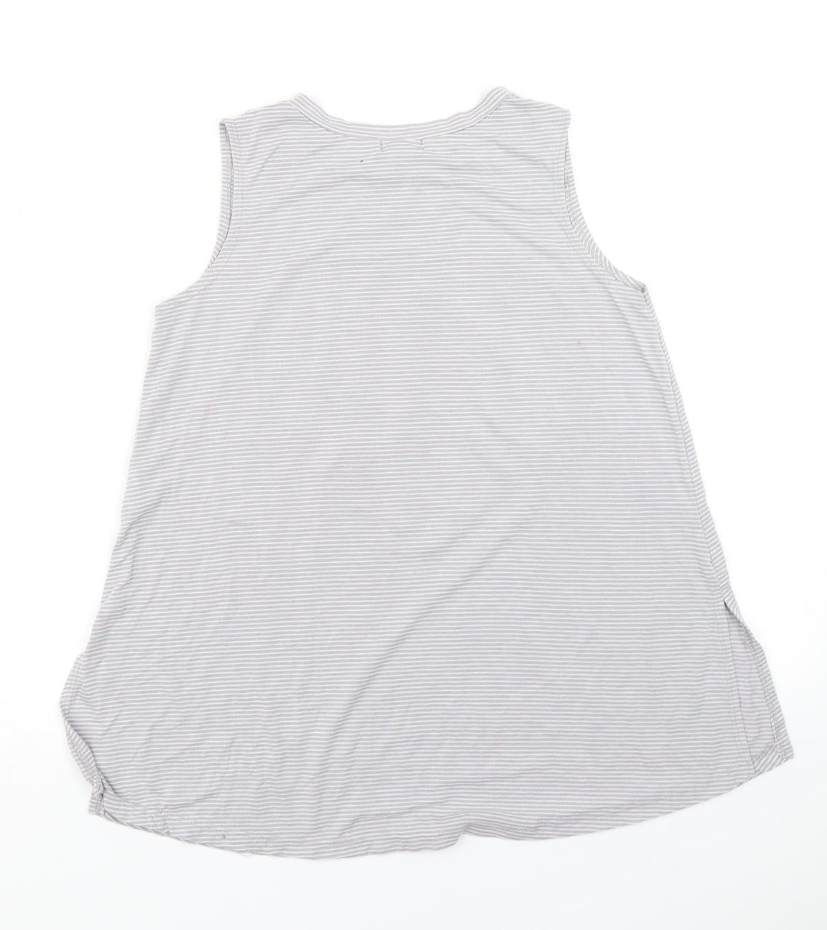 Back view of River Island girls’ grey striped basic tank, size 10-11, years