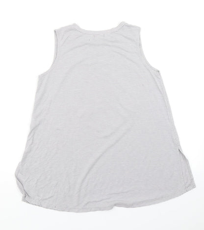 Back view of River Island girls’ grey striped basic tank, size 10-11, years
