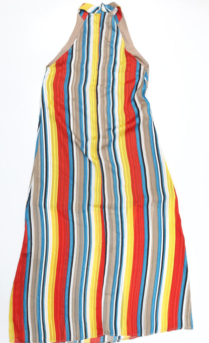 Back view of En Creme women’s red striped maxi, size M