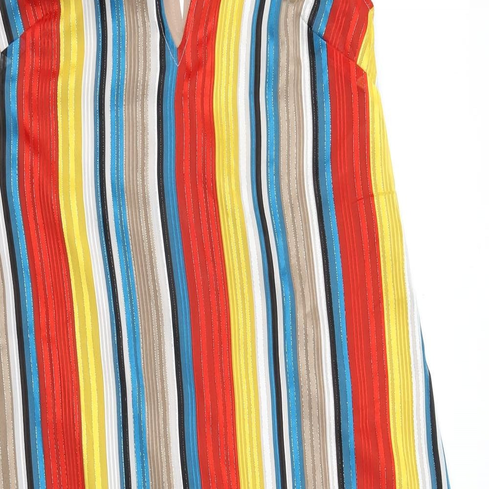 Close-up detail of En Creme women’s red striped maxi, size M