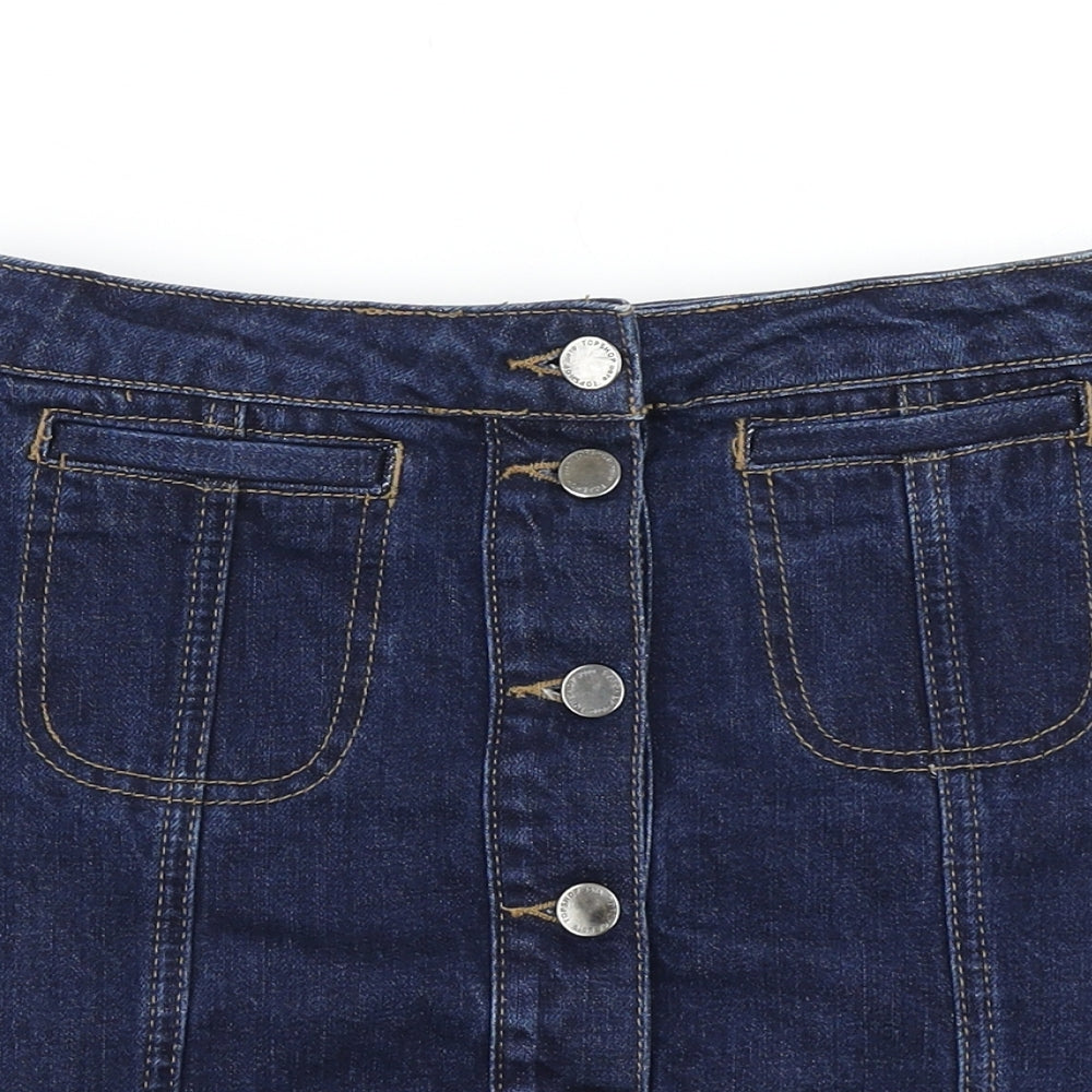 Womens UK Size 26 in Topshop A-Line Denim Skirt