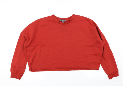 Additional front view of Primark women’s orange pullover sweatshirt, size XS, - cropped
