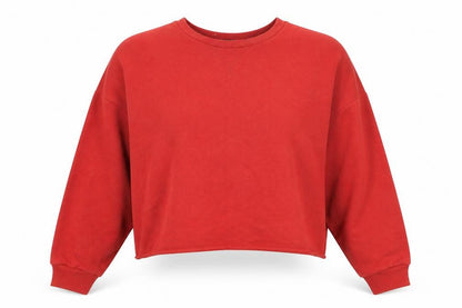 Front view of Primark women’s orange pullover sweatshirt, size XS, - cropped