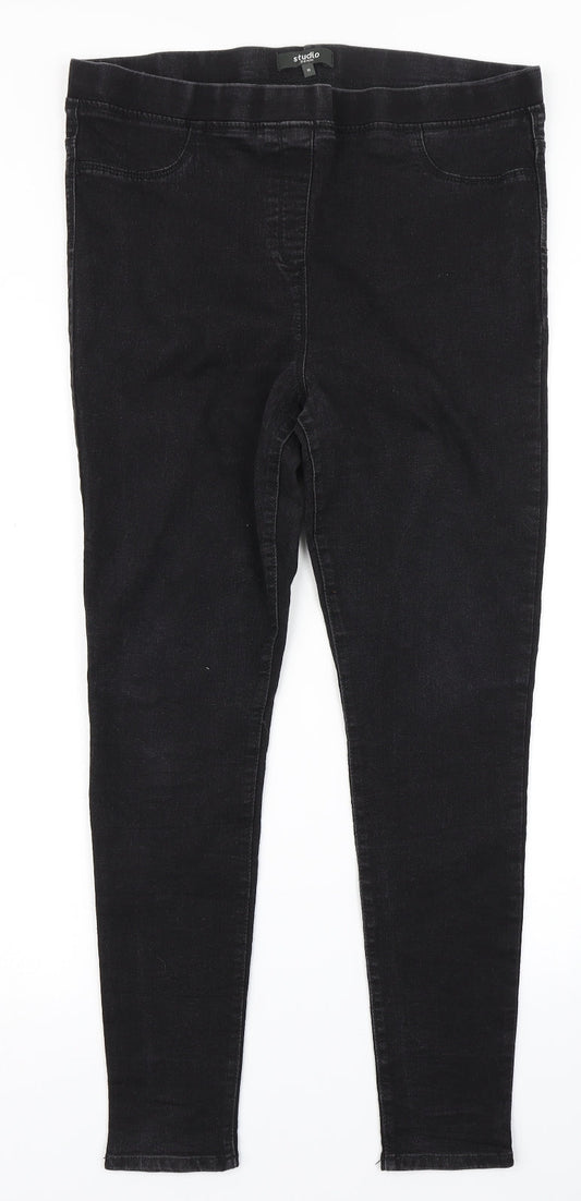 Womens UK Size 16 Studio Regular Fit Jegging Black Jeans