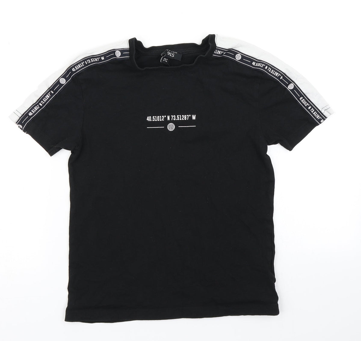 Additional front view of 915 Generation boys’ black basic t-shirt, size 9, years