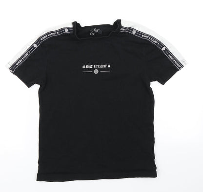 Additional front view of 915 Generation boys’ black basic t-shirt, size 9, years