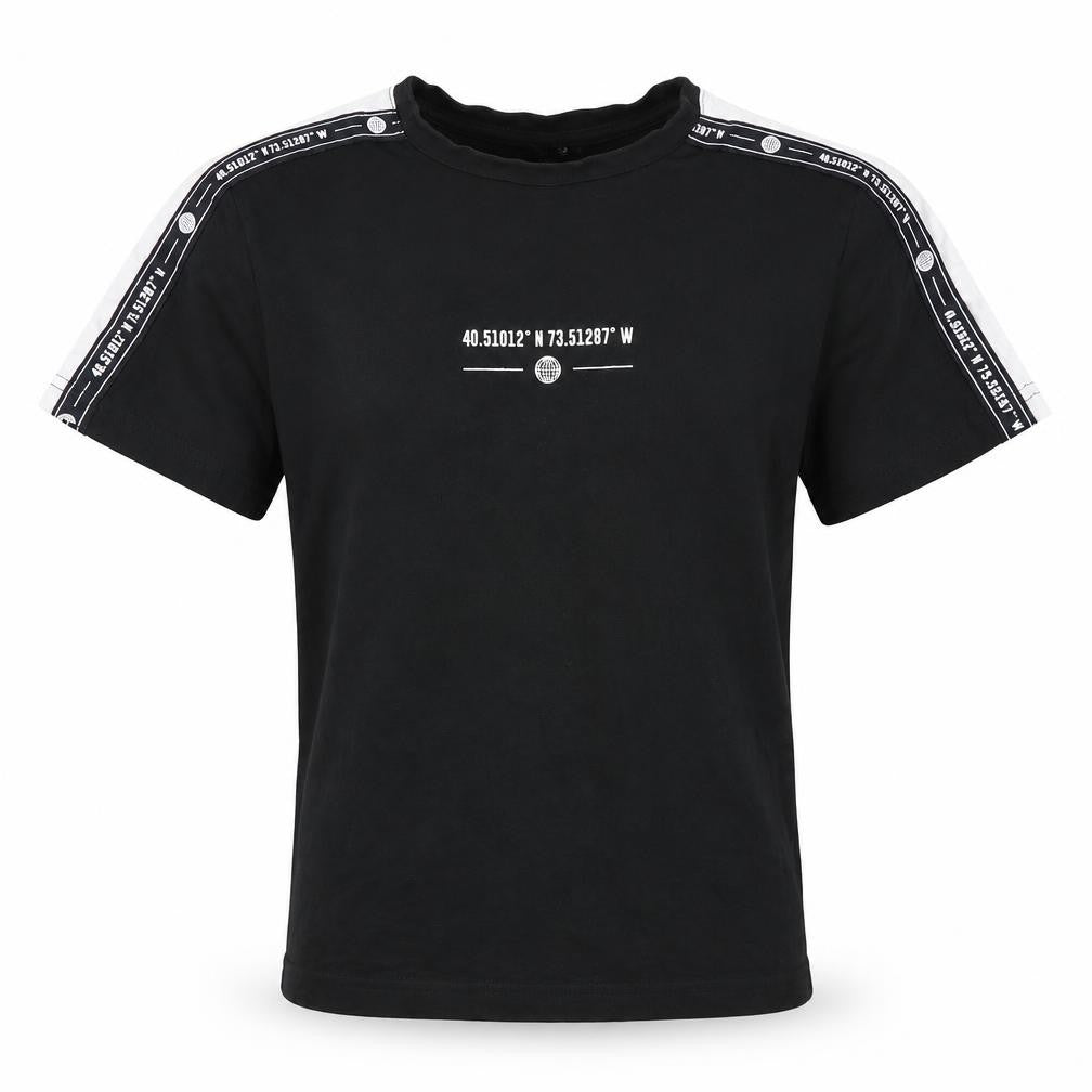 Front view of 915 Generation boys’ black basic t-shirt, size 9, years