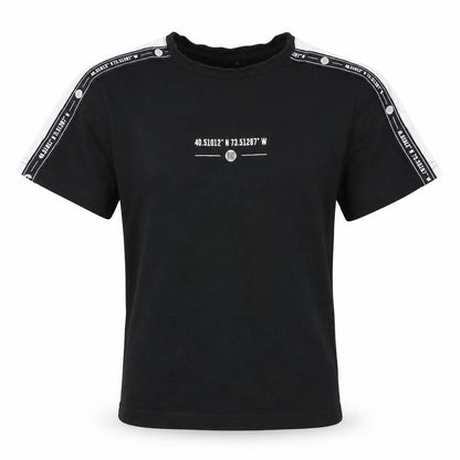 Front view of 915 Generation boys’ black basic t-shirt, size 9, years
