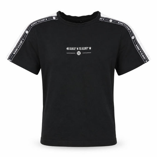 Front view of 915 Generation boys’ black basic t-shirt, size 9, years