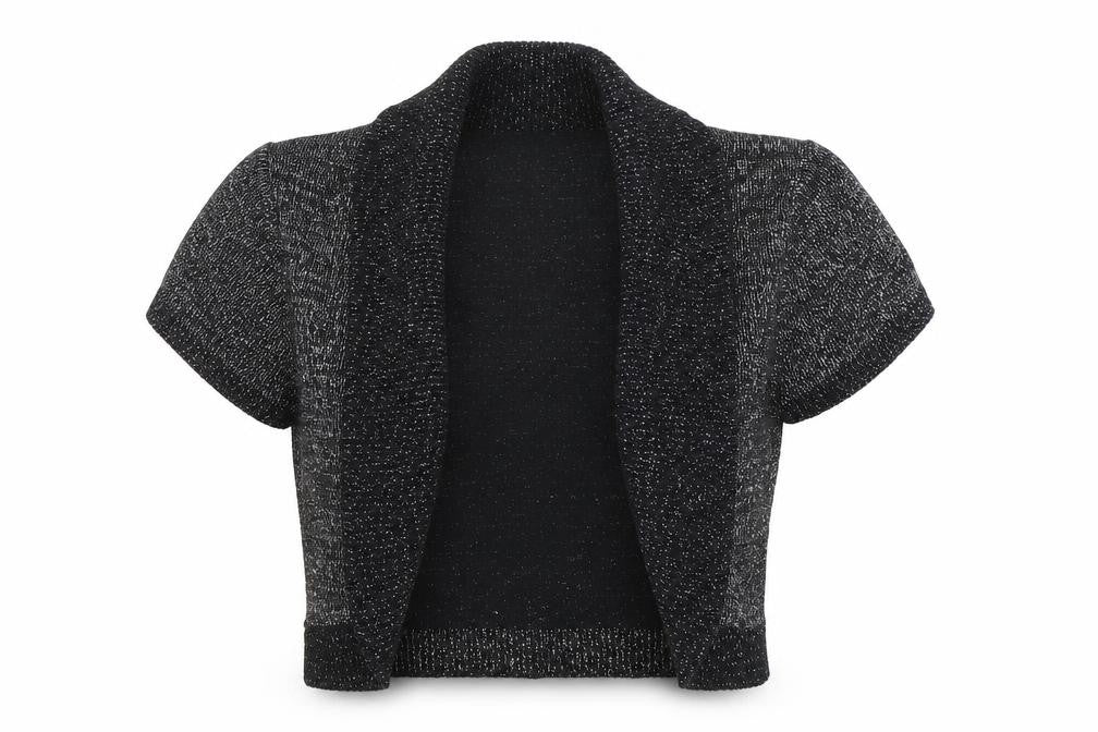 Front view of New Look women’s black knit cardigan jumper, size UK 6