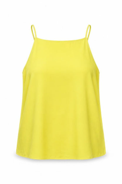 Front view of New Look women’s yellow camisole blouse, size UK 14