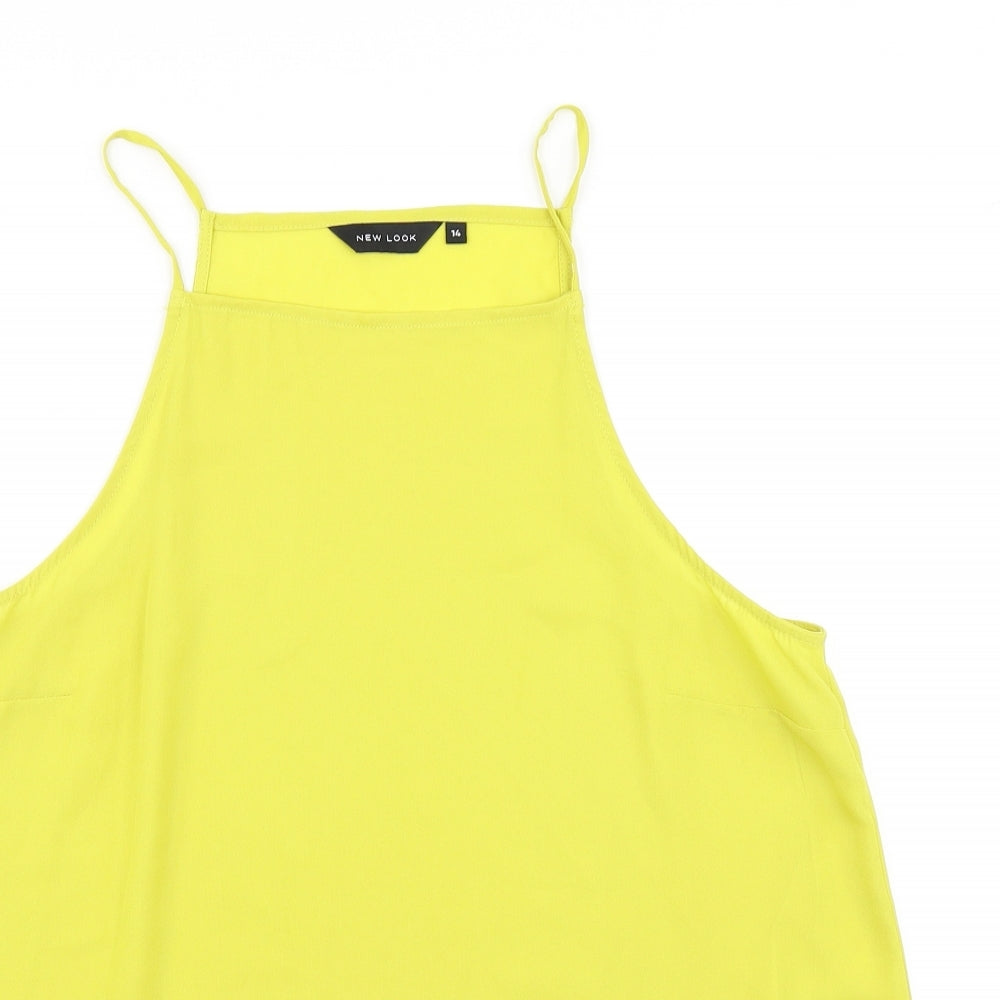 Womens UK Size 14 New Look Yellow Camisole Blouse