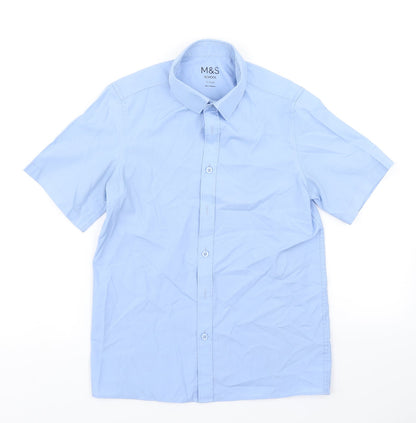 M&S Boys Blue   Basic Button-Up Size 11-12 Years