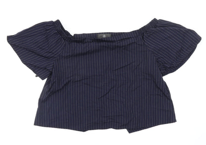 Womens UK Size 14 Missguided Blue Basic Blouse