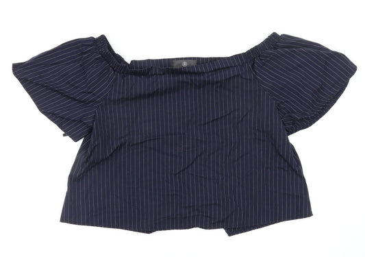 Womens UK Size 14 Missguided Blue Basic Blouse