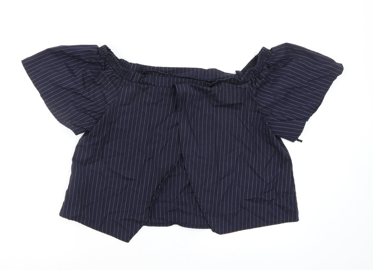 Womens UK Size 14 Missguided Blue Basic Blouse