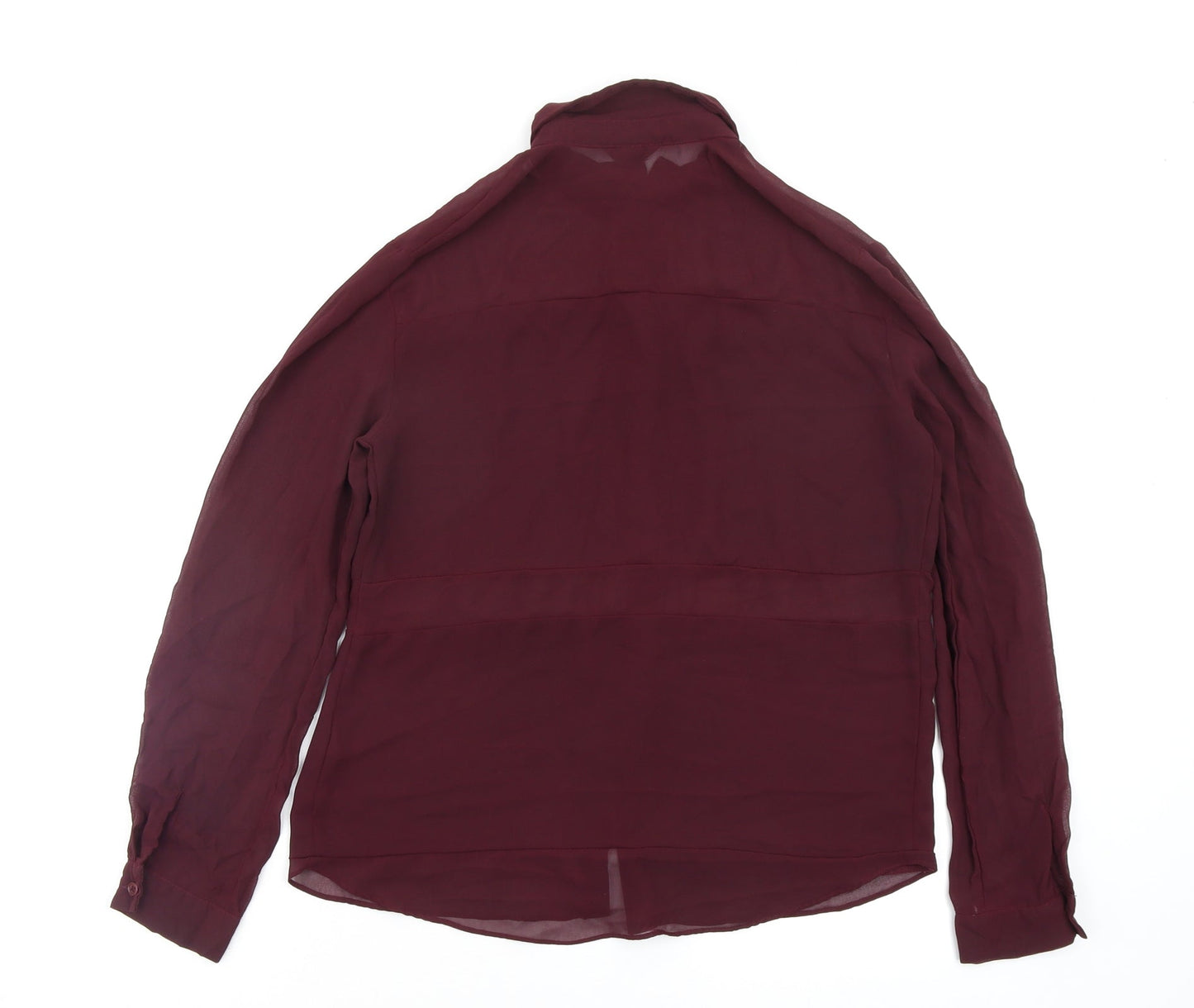 Womens UK Size 8 Topshop Purple Basic Button-Up