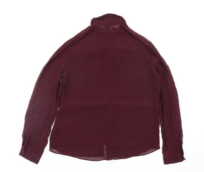 Womens UK Size 8 Topshop Purple Basic Button-Up