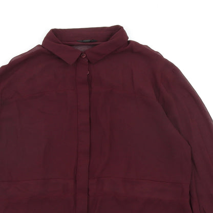 Womens UK Size 8 Topshop Purple Basic Button-Up