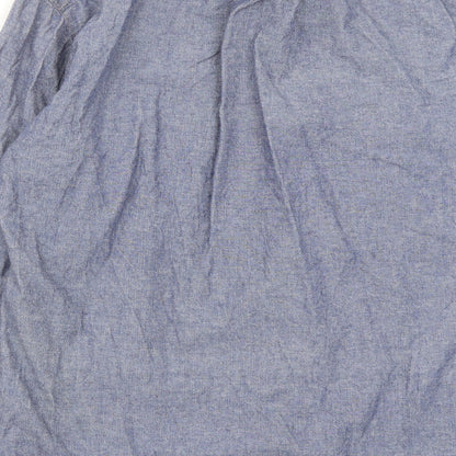 Mens UK Size M heavy chambra Blue  Button-Up Long Sleeve Casual Shirt
