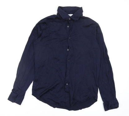 Zara Mens Blue    Button-Up Size 15