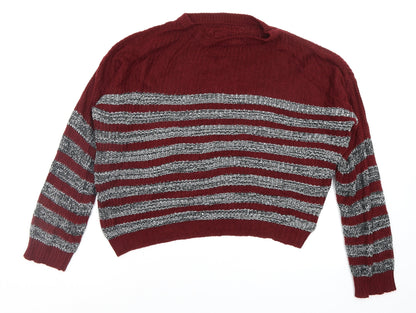 SheIn Womens Multicoloured Striped  Pullover Jumper Size M