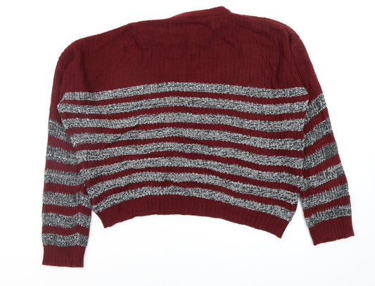 SheIn Womens Multicoloured Striped  Pullover Jumper Size M