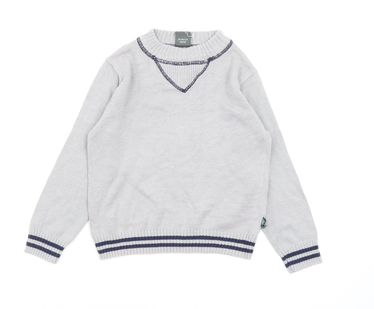 Front view of CDRL boys’ grey jumper, size 5, years
