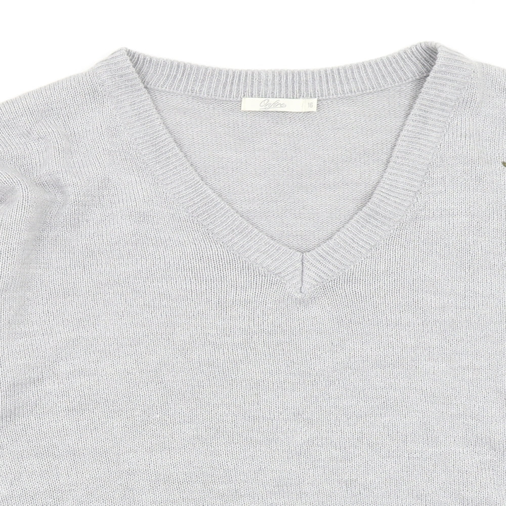 Womens UK Size 16 Onfire Grey Pullover Jumper