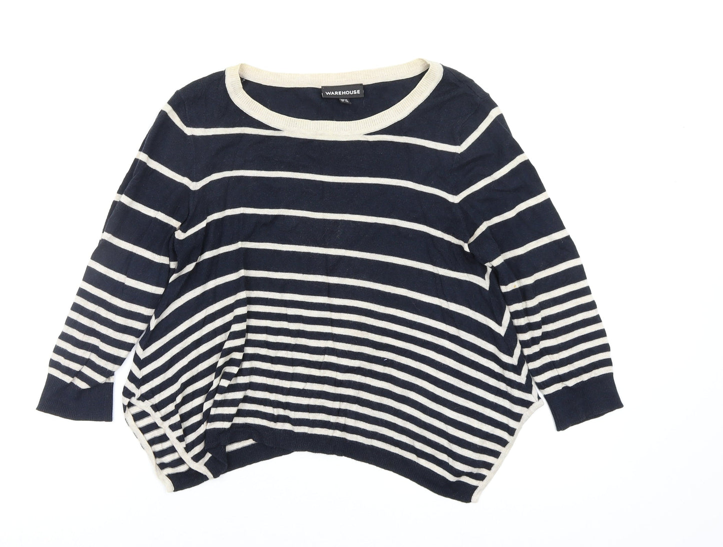warehousse Womens Multicoloured Striped  Basic T-Shirt Size 10