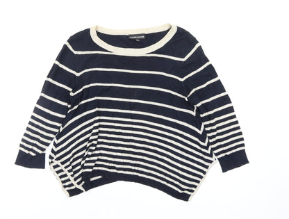 warehousse Womens Multicoloured Striped  Basic T-Shirt Size 10