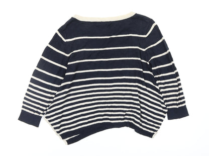 warehousse Womens Multicoloured Striped  Basic T-Shirt Size 10