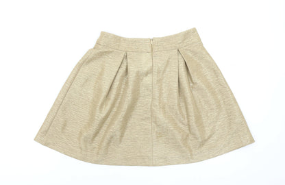 Love Label Womens Gold   Flare Skirt Size 8