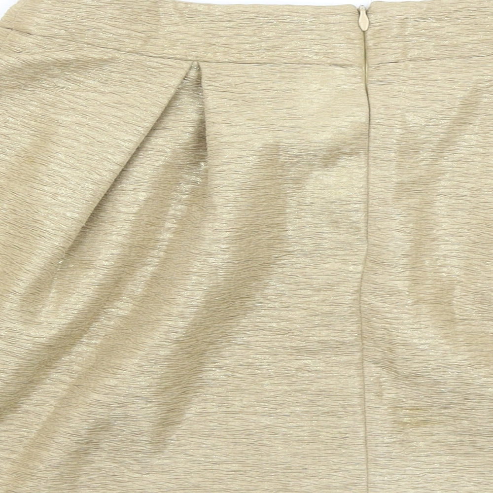 Love Label Womens Gold   Flare Skirt Size 8